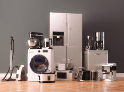 3d render of home appliances collection set